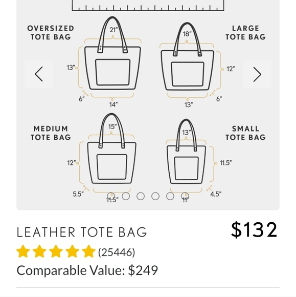 Portland Leather Brown Tote with Dark Handles Medium Size - Picture 8 of 8